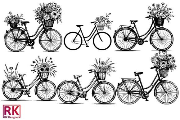 Bicycle with Flowers SVG Bundle