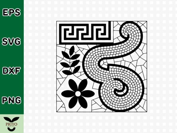 Floral Spiral Mosaic SVG