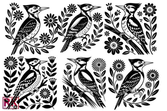 Woodpecker Bird Design Svg Bundle